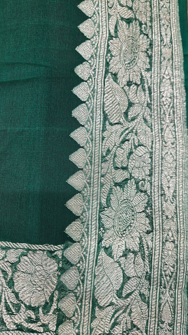 Mehreen Green Chiffon Banarasi Saree