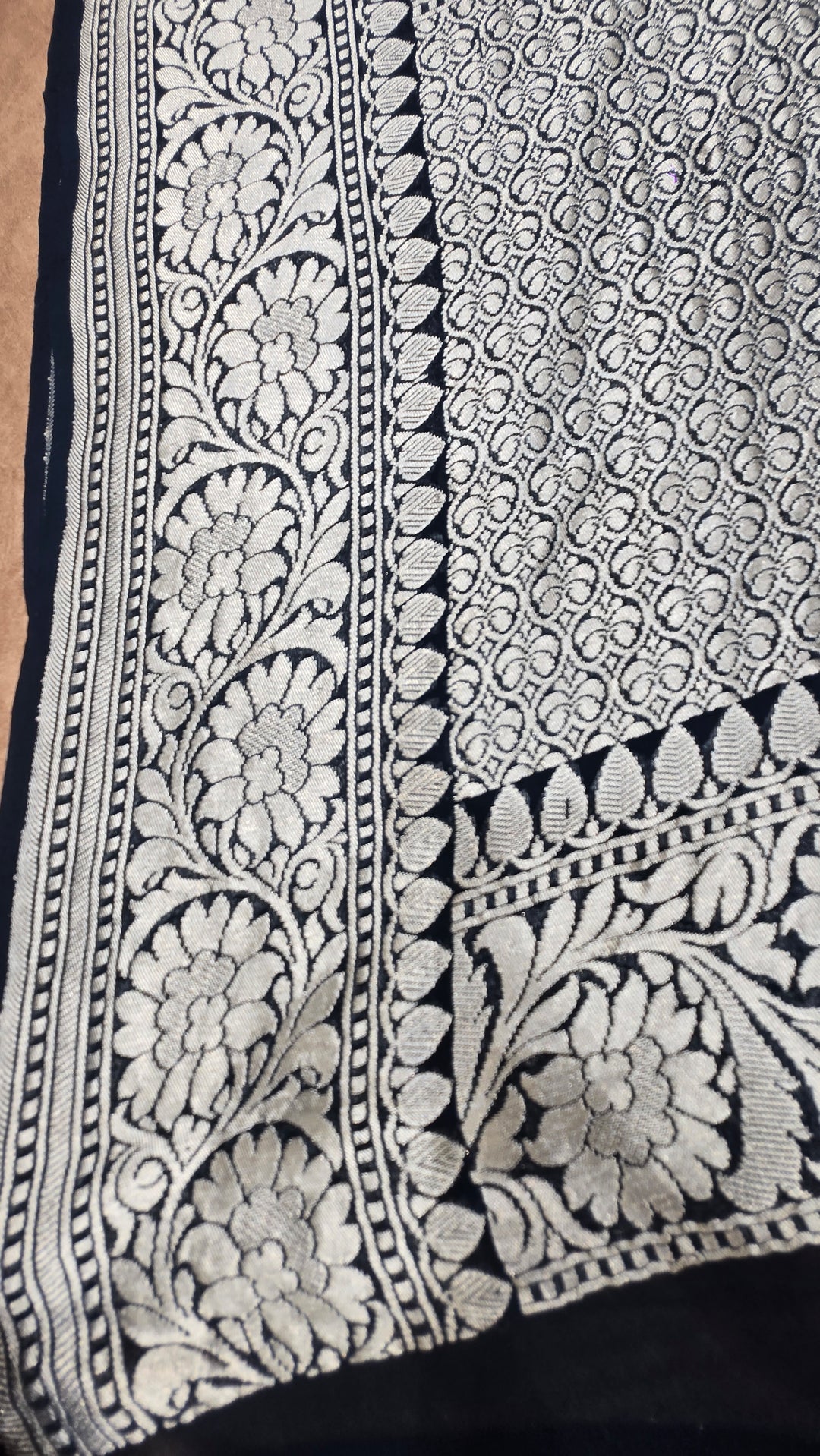 Teal Blue Khaddi Georgette Banarasi Saree