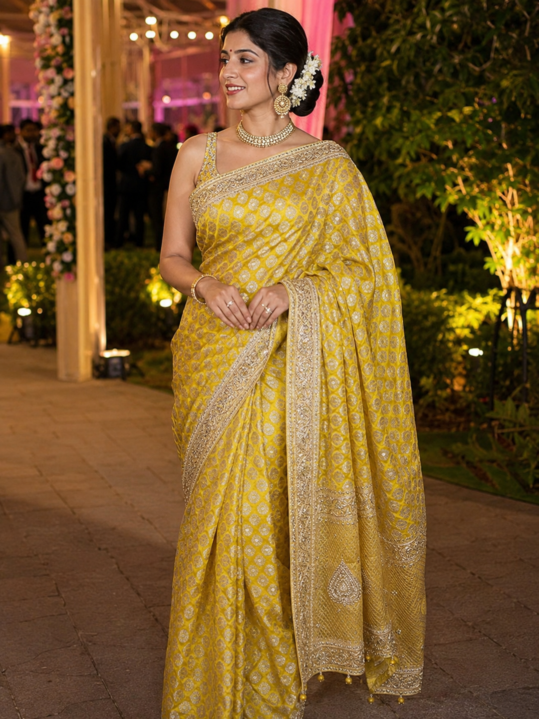 Premium Pure Katan Handloom Saree with Hand Embroidery &amp; Zari Work