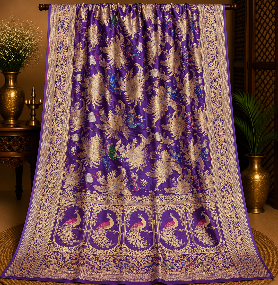 Purple Premium Fancy Banarasi Katan Silk Saree