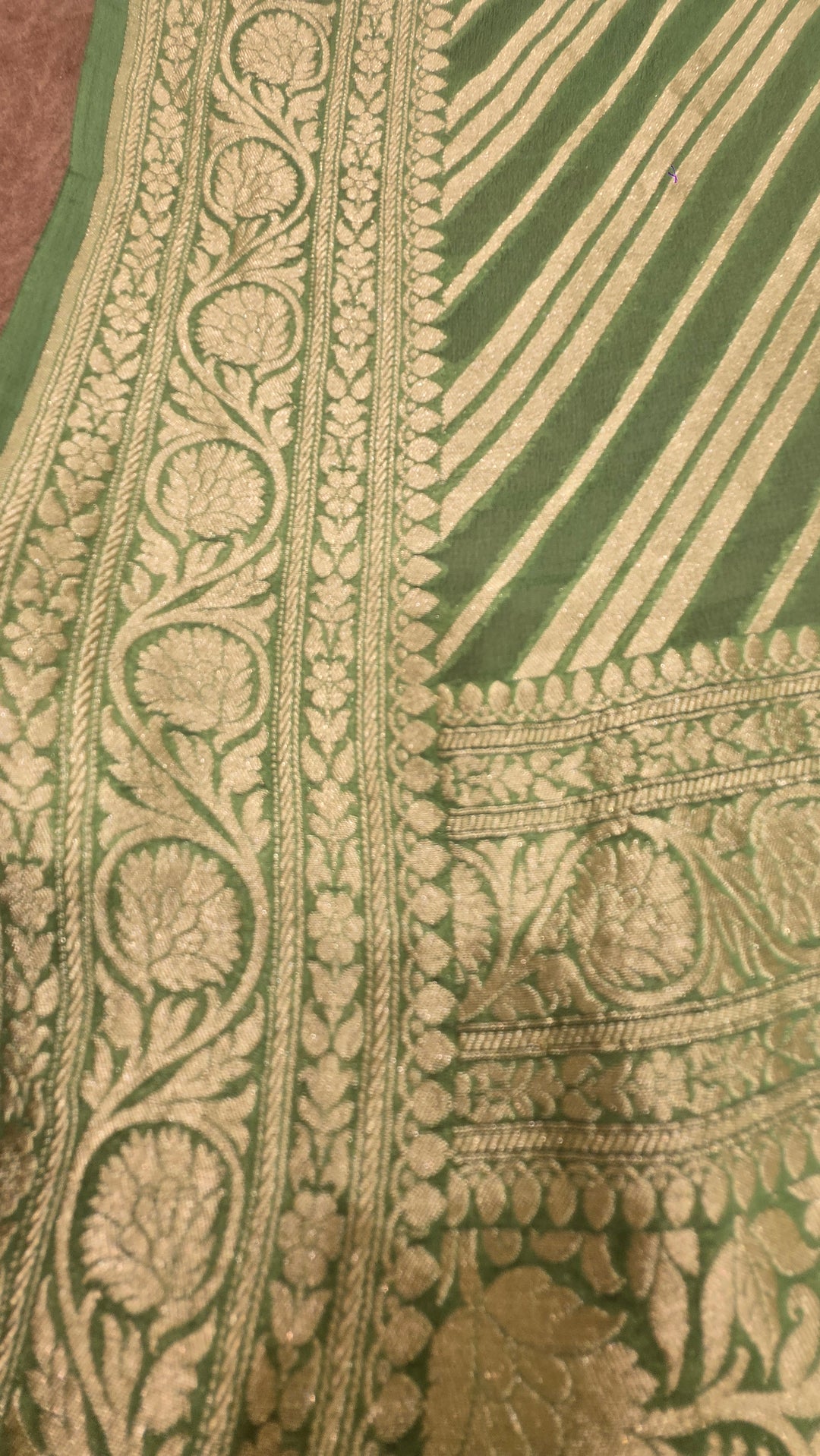 Pista Green Khaddi Banarasi Georgette Saree