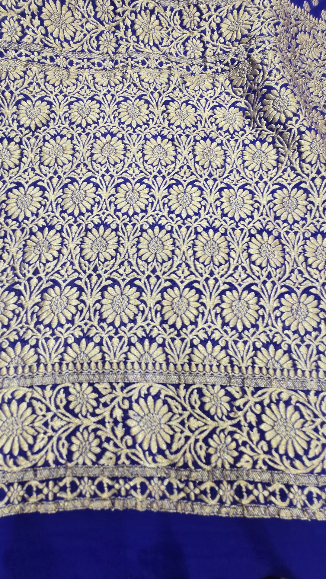 Royal Blue Khaddi Georgette Banarasi Saree