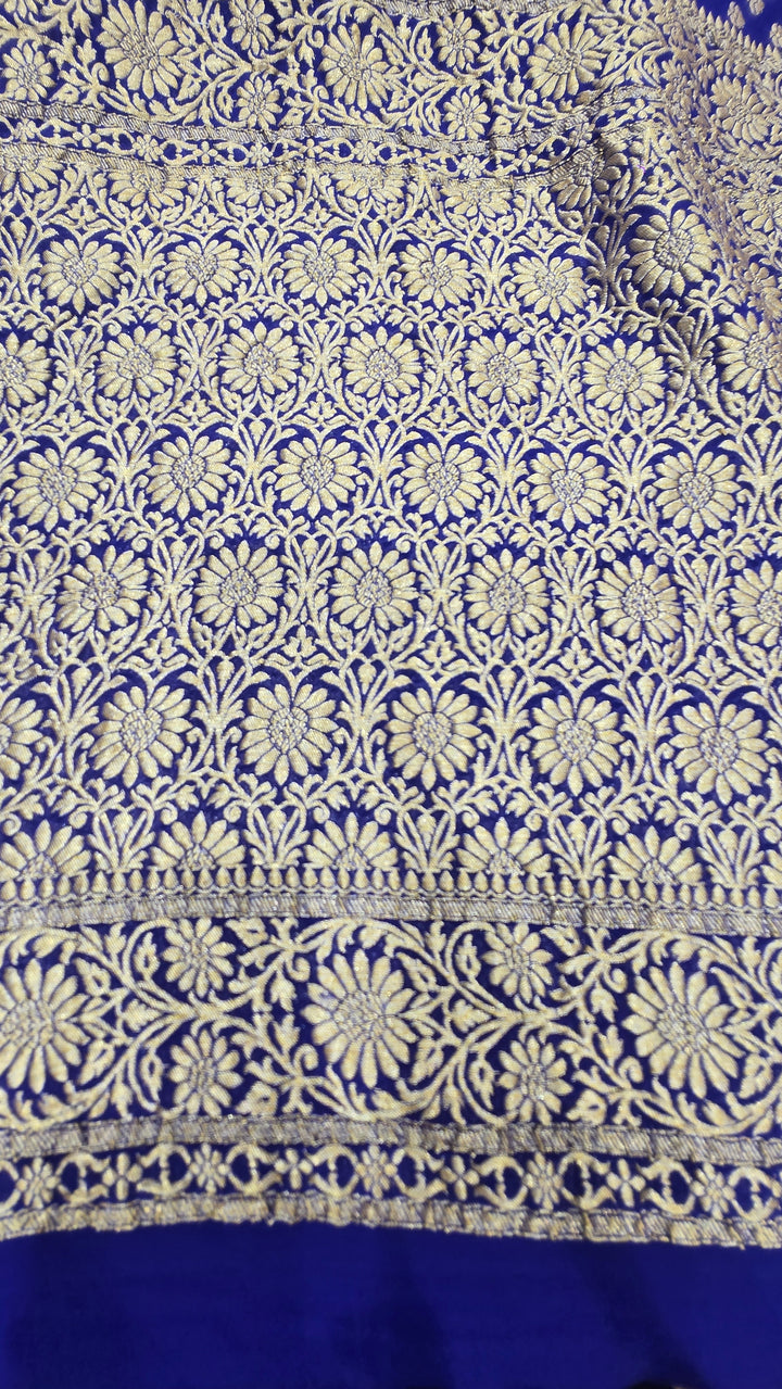 Royal Blue Khaddi Georgette Banarasi Saree