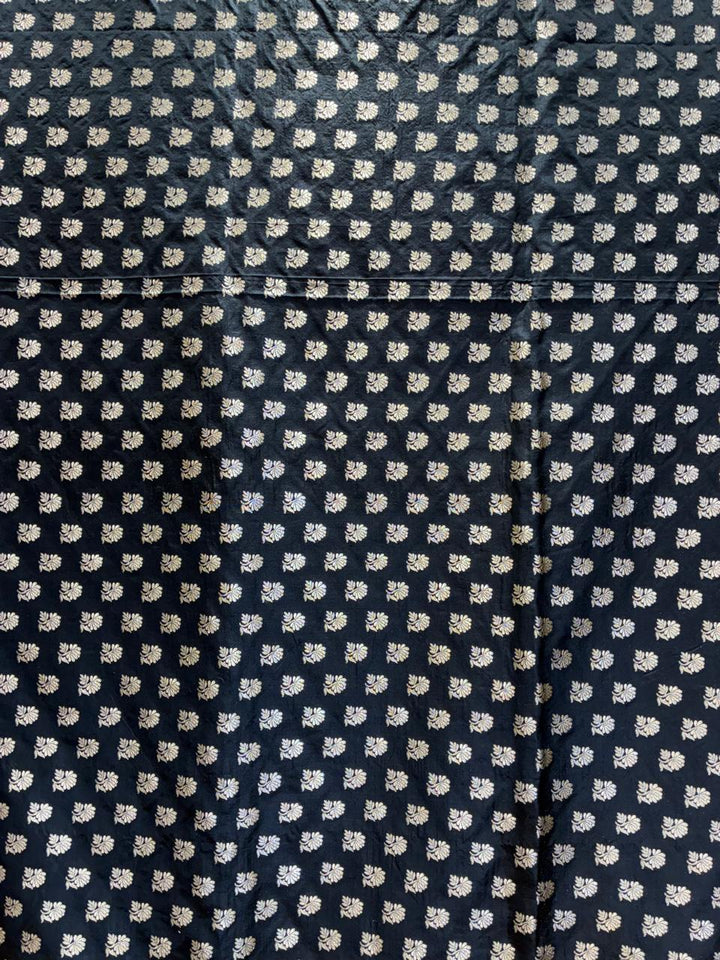 Premium Black Banarasi Silk Saree with Silver Zari Weaving