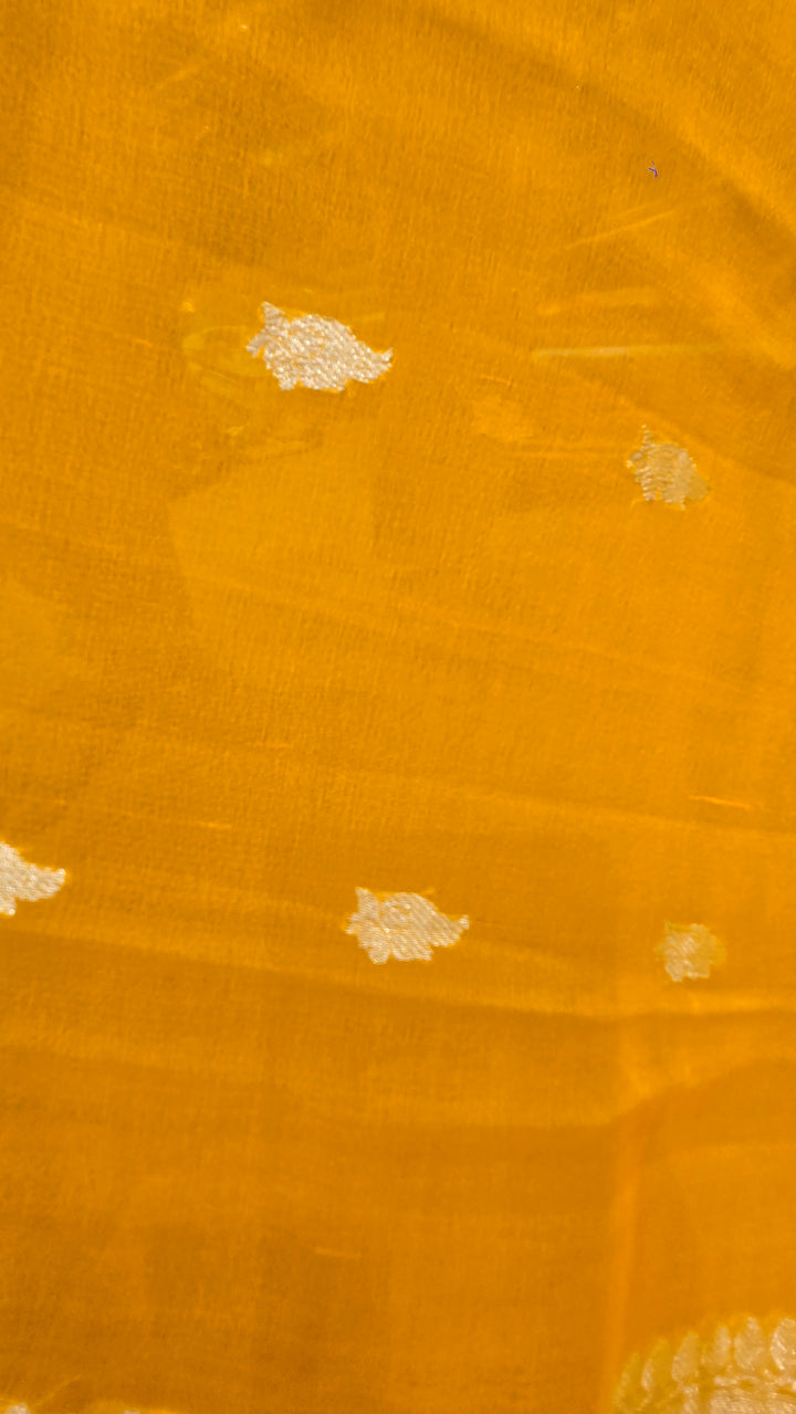 Yellow Chiffon Banarasi Saree