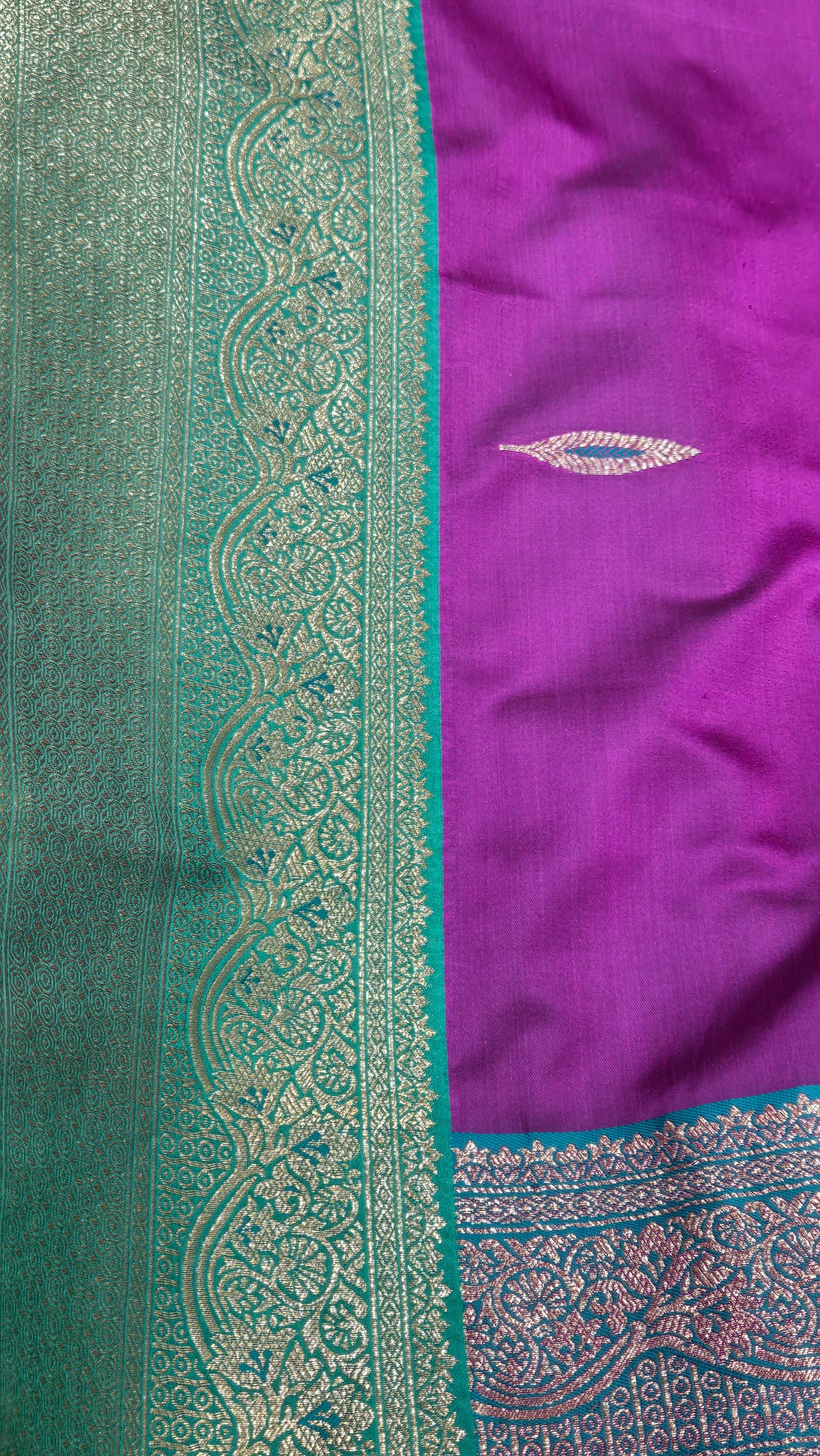 Premium Silk Banarasi Saree with Copper &amp; Golden Zari Weaving