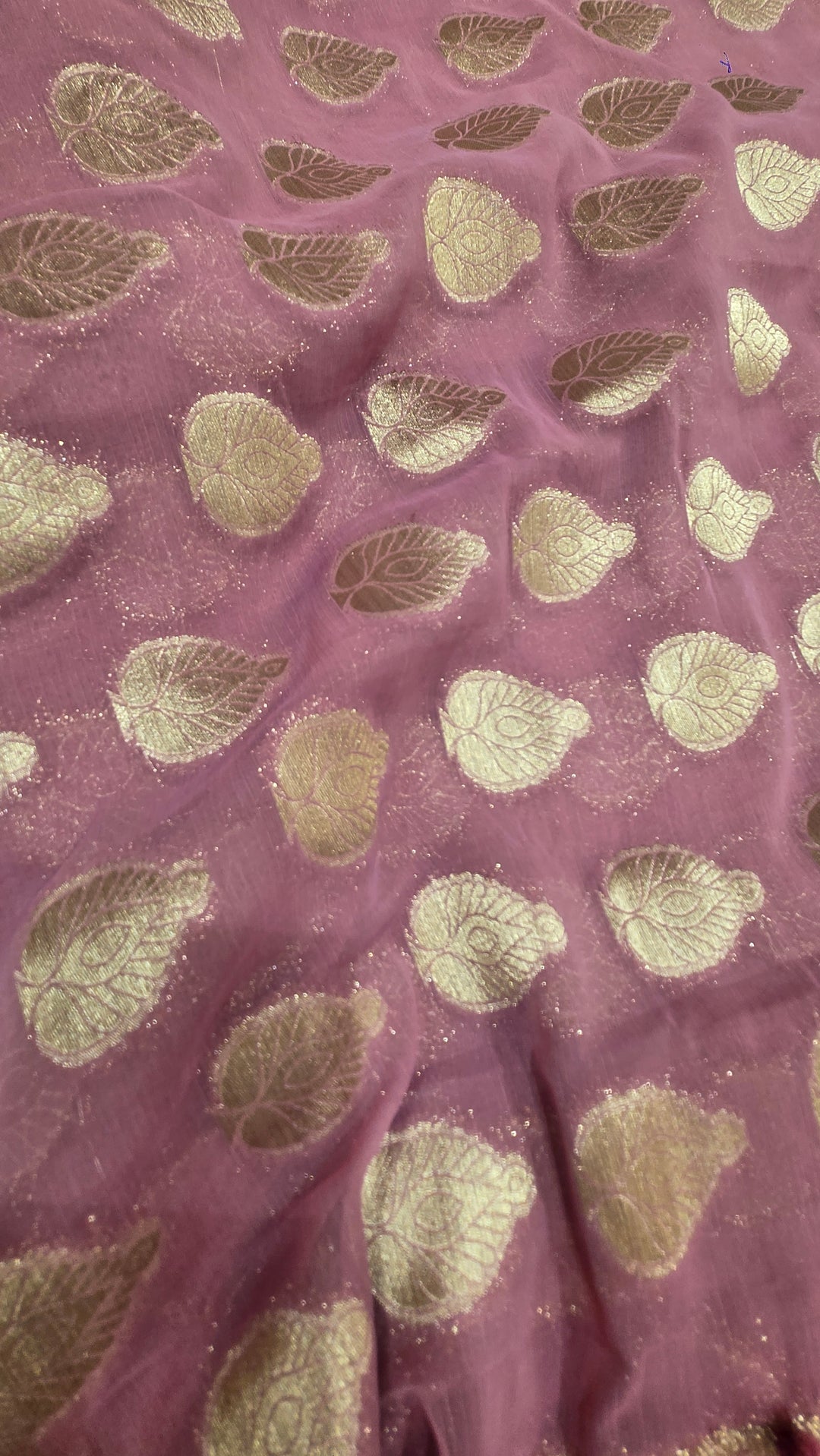 Premium Semi Chiffon Saree with Silver Buti &amp; Contrast Border