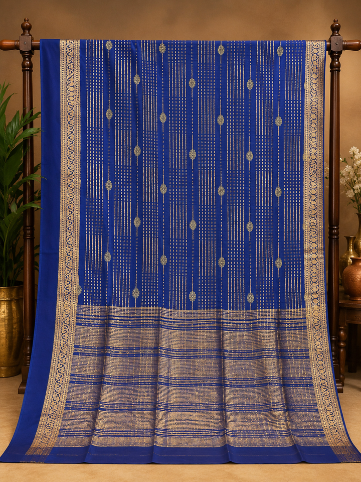 Premium  Chiffon Saree with sonarupa Weaving Work