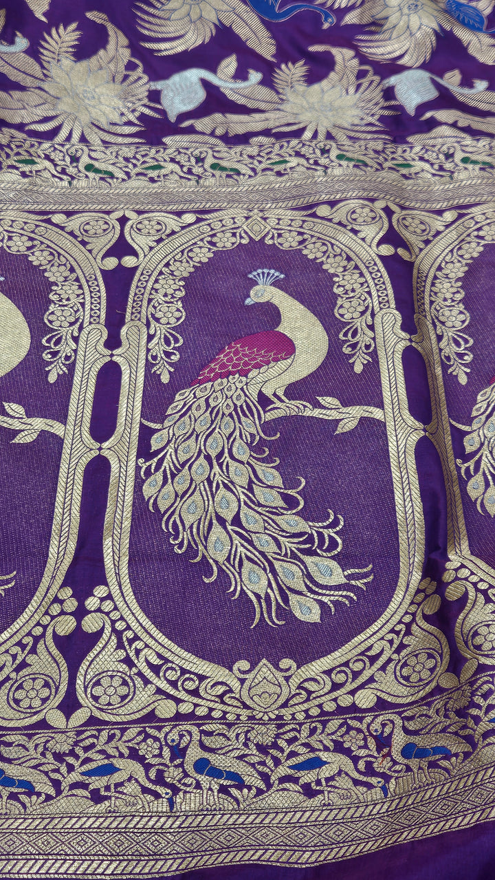 Purple Premium Fancy Banarasi Katan Silk Saree