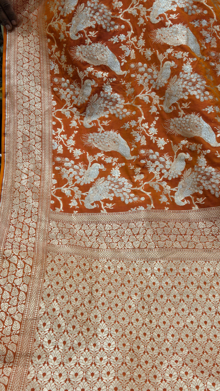 Orange Pure Banarasi Fancy Katan Saree