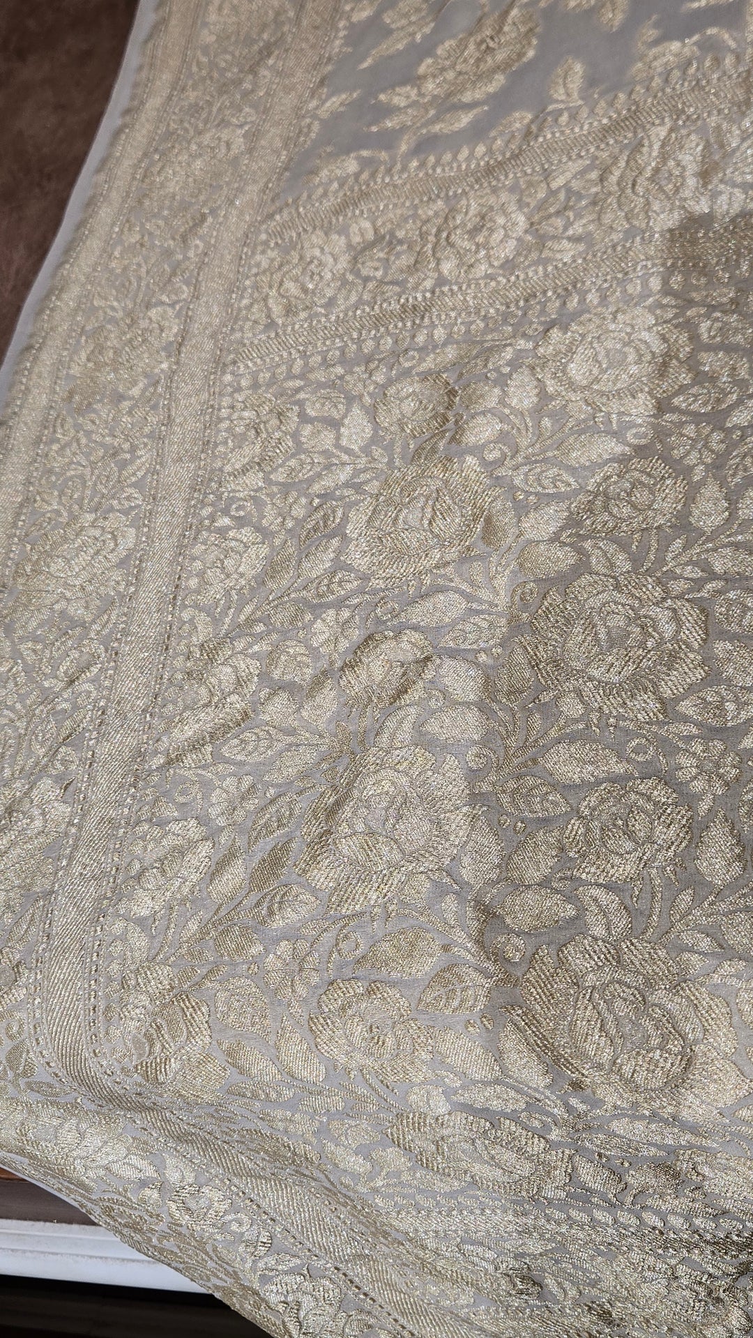 Off White Khaddi Banarasi Georgette Saree