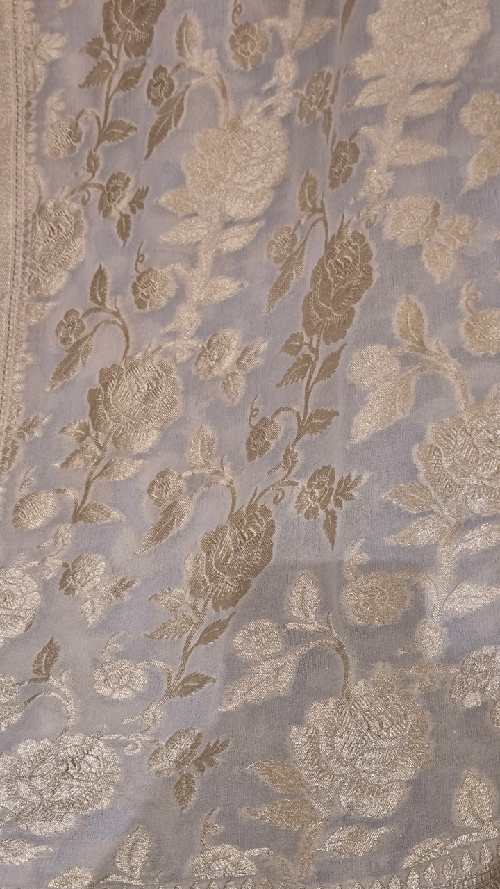 Off White Khaddi Banarasi Georgette Saree
