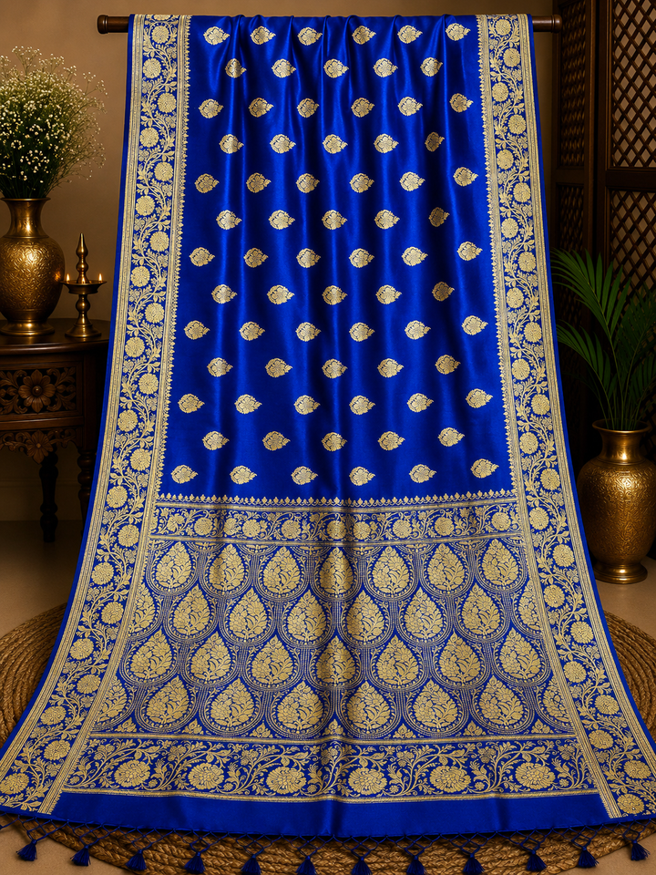 Royal Blue Pure Banarasi Saree