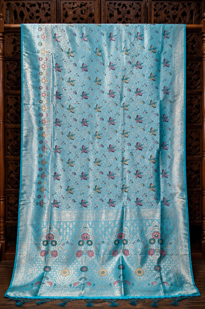 Soft Banarasi Silk Saree with Brocade Meena Work