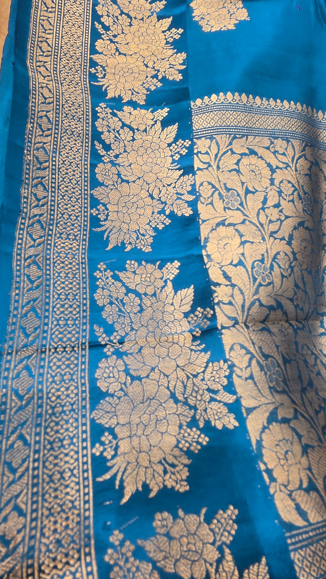 Firozi Mango Katan Silk Saree