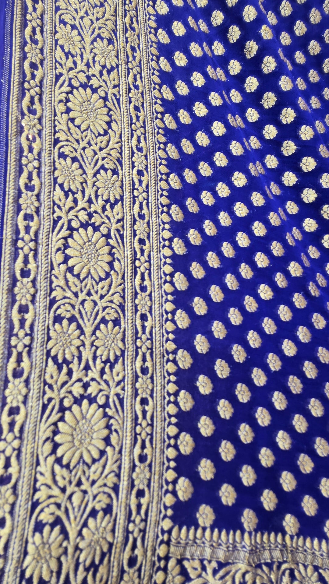 Royal Blue Khaddi Georgette Banarasi Saree